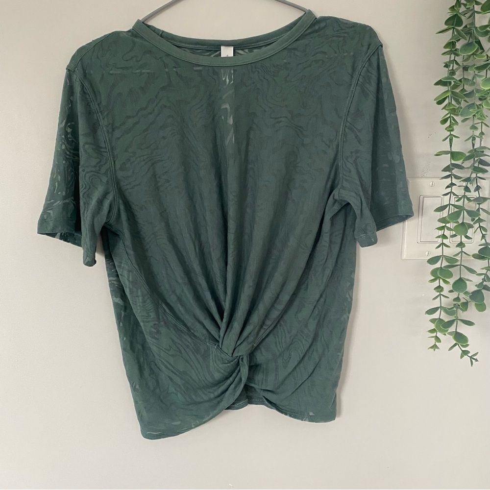 Lululemon Crescent Tee *Veil Tidewater Teal Size 6 - Picture 3 of 10